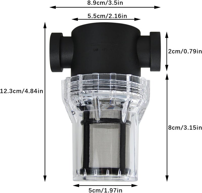 Flylin Water Pump Strainer, 1/2" Female NPT in-Line Strainer Beer Filter with 80 mesh Stainless Steel Filter Screen, Garden Hose Sediment Filter for RV Water Tank Pressure Washer Outdoor Hose - Image 3